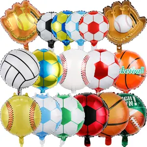 New 18 inch Sports Competition Aluminum Foil Various Balls Balloons Basketball Football Volleyball Party Decoration Balloons