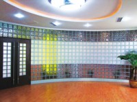 Bloc de verre plat transparent personnalisé en cristal creux Jinghua, moderne, à haute transmission lumineuse, décoratif pour salle de bain, hôtel, usine