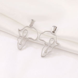 9 pièces en acier inoxydable carte africaine breloques afrique egypte Nil clé ethnique <span class=keywords><strong>antique</strong></span> Ankh vie symbole croix pendentifs pour la fabrication de bijoux - Product Image 2