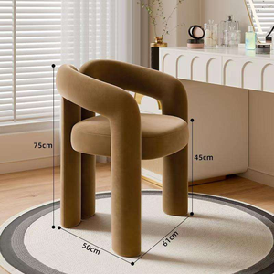 Sillón de Maquillaje para Salón de Belleza, Color Crema, con Espejo, Acero Inoxidable, Estilo Moderno y Minimalista, de Alta Gama - Product Image 6