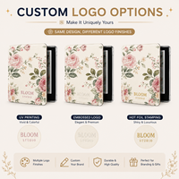 Casing Kindle Floral Kustom untuk Kindle Paperwhite 2021 Generasi ke-11 6.8 inci dengan Pola Bunga Logo, Cover E-Reader OEM Grosir