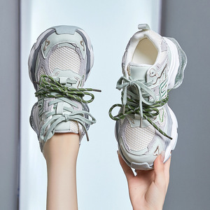 <span class=keywords><strong>GGCC</strong></span> Nuevo Color, Fotos Reales, Zapatillas de Plataforma Gruesa con Cordones, Estilo Dad Shoes, para Mujer, Verano, Transpirables, Ligeras, Último Modelo 2025 - Product Image 2