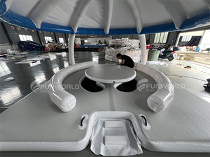 Isola Galleggiante Gonfiabile Resistente per 8 Persone con Tenda Pieghevole Galleggiante su <span class=keywords><strong>Acqua</strong></span> - Product Image 4