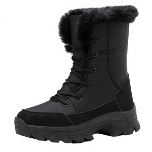 New Fashion Plain White Furry Polyester Snow Boots Men Big Size 42 Autumn Winter Plush <b>Ankle</b> <b>Bootie</b> high quality Outdoor shoes - Product Image 4