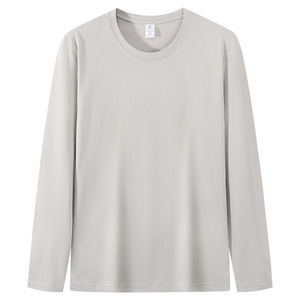 T-shirt à manches longues pour homme, personnalisable, tissu respirant, t-shirts unis pour la vente en gros, 100% coton, logo personnalisé gratuit - Product Image 5