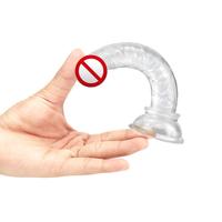 Juguetes Sexuales para Mujeres, Dildo Flexible Realista de TPE Suave con Cristal, Mini, Impermeable, con Ventosa
