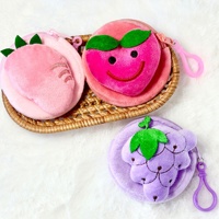 Porte-monnaie en peluche en forme de fruits, motifs variés, pochette de rangement pour écouteurs, décoration de sac à dos pour étudiants, personnalisation OEM ODM, vente en gros
