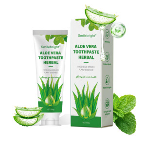 Private Label all'ingrosso naturale a base di erbe alito fresco antibatterico per la pulizia dei denti sbiancamento menta Aloe Vera dentifricio - Product Image 1