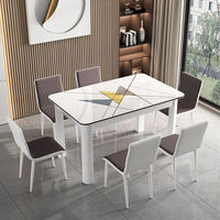 Ensemble table et chaises de salle à manger pour la maison, style moderne minimaliste, compact, table basse de luxe légère