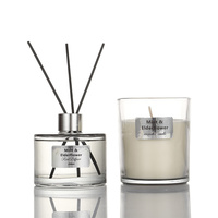 Vente Flash : Bouteille diffuseur vide en verre transparent de luxe, ronde, 200 ml, avec boîte