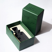 Caja de papel cosmética de diseño de lujo con MOQ bajo, cuadrada, para botellas de perfume vacías de 30ml, 50ml y 100ml, con caja dorada.