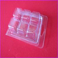 Scatola in PVC personalizzata a 6 celle, blister termoformato, con coperchio e design a griglia per cera profumata, vassoio in plastica per candele
