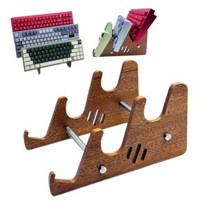 Wooden Double Layer <b>Keyboard</b> Stand Height Adjustable Storage Rack Desktop Organizer For <b>Electronic</b> Products - Product Image 5