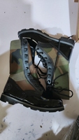 Bottes tactiques noires en cuir de vachette avec embout et talon renforcés, semelle en PVC, cuir miroir, imperméables pour l'extérieur