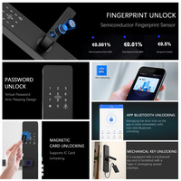 Serrures intelligentes Tuya pour porte d'entrée, serrures pour portes en aluminium, serrure Ttlock, cylindre noir, sonnette, porte, poignée étanche, serrure intelligente à tenon