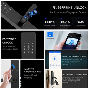 <span class=keywords><strong>Serrature</strong></span> Intelligenti Tuya per Porta d'Ingresso, Serratura per Porte in Alluminio, <span class=keywords><strong>Cilindro</strong></span> Nero Ttlock, Campanello, Maniglia Impermeabile, Serratura Intelligente con Tenone - Product Image 4