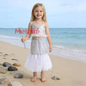 Robe sirène à paillettes argentées, nouvelle conception MS, costume de princesse, robes de fête de carnaval pour filles - Product Image 1