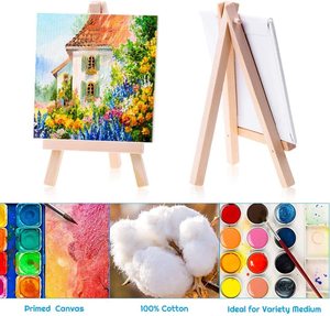 Mini tele 4x4 pollici Art tele <span class=keywords><strong>pittura</strong></span> 18 pezzi set per bambini, <span class=keywords><strong>pittura</strong></span> su tela con Mini cavalletto - Product Image 5