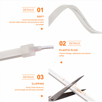 Bande LED néon DC24V avec prise EU, télécommande RF à intensité variable, 10M, éclairage décoratif étanche pour cuisine