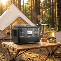 Station d'alimentation autonome LiFePO4 1200W à onde sinusoïdale pure, entrée rapide 500W, station solaire portable 100W PD pour CPAP, drone, camping-car