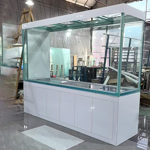 Op maat gemaakte 3600L grote rechthoekige glazen zeeaquarium zoutwatervisbak moderne luxe stijl met roestvrijstalen kast - Product Image 5