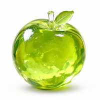 Nouveauté 2026 : Jouet Squishy Pomme Verte Réaliste en Gelée Cristalline TPR Maltose à Rebond Lent, Jouets Anti-Stress à Presser pour Enfants