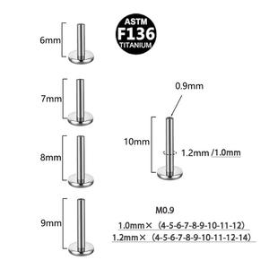 Clous de lèvre en titane F136 Getta, bijoux de corps de mariage en zircon argenté, clous d'oreille pour couples, accessoires à dos plat - Product Image 5