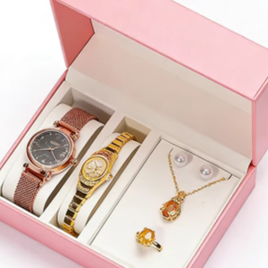 Boîte à montre rectangulaire de protection en cuir PU à rabat pour coffret cadeau de montre, collier et bague - Offre Spéciale - Product Image 1