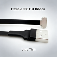 Cable flexible plano FPC en ángulo USB Tipo C a USB 2.0, bidireccional, para carga y sincronización de datos, 2A, 4 pines, 150-200mm, para transferencia de datos