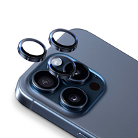 Protecteur d'objectif d'appareil photo à anneau pour iPhone 15 Pro Max avec outils de suppression AR haute définition