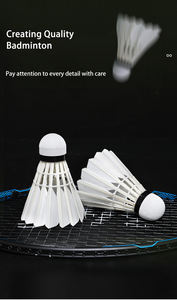 Volant de <span class=keywords><strong>badminton</strong></span> Anyball 444 Fiber Cock Hybrid 3-en-1, durable, en plumes d'oie naturelles de qualité supérieure, outil d'entraînement - Product Image 5