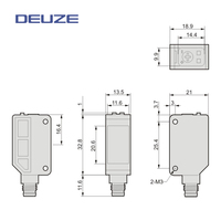 DEUZE PDH30CM20N3 IP67 Sensor Fotoelektrik Optik Jarak Deteksi 20-200mm 10~30V DC NPN NO/NC dengan Lampu Merah Tipe Proximity