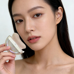 แปรงคาบูกิด้ามสั้นทรงโค้ง ขนแปรงสังเคราะห์ใส พร้อมฝาปิด สำหรับแต่งหน้าและทาครีมกันแดด รับทำโลโก้ส่วนตัว - Product Image 4