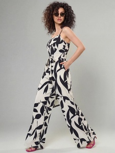 Combinaison une pièce d'été à motif zèbre, ample, sans manches, à jambes larges, pour femme, idéale pour les fêtes - Product Image 2