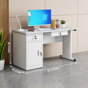 Escritorio de Computadora Moderno de Acero Inoxidable Resistente al Fuego con Cajones, Estación de Trabajo Duradera para Escuela/Oficina - Product Image 5