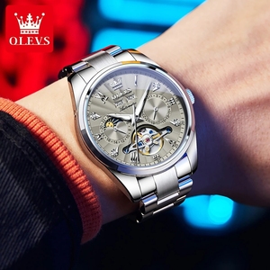 นาฬิกา OLEVS 7028 ออโตเมติก สำหรับผู้ชาย หน้าปัดตูร์บิญอง ฟังก์ชั่นหลากหลาย แสดงวันที่ กันน้ำ เรืองแสง สำหรับผู้ชาย พร้อมบริการดรอปชิปปิ้ง - Product Image 6