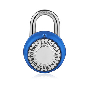 Cadenas à combinaison Yuefeng, cadenas rond en aluminium avec cadran à lettres, cadenas de sécurité extérieur, bleu rouge, 150g - Product Image 1