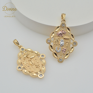 Commercio all'ingrosso in <span class=keywords><strong>oro</strong></span> rosa 14K tricolore <span class=keywords><strong>Oro</strong></span> Elefante Fortunato A Ferro di Cavallo Clover Owl Sette del pendente - Product Image 2