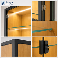 Présentoir mural portable pré-assemblé en bois et verre pour bijouterie et kiosque de centre commercial – Vente en gros
