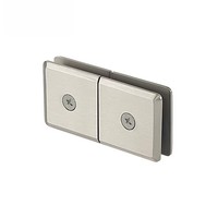 Quincaillerie de porte de douche moderne en laiton et acier inoxydable, pince à vis pivotante verre-à-verre à 180 degrés
