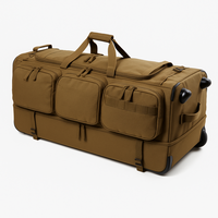Sac à roulettes tactique en nylon sur mesure de 186 L, unisexe, imperméable, camouflage, fermeture éclair robuste, portable, simple, supplémentaire