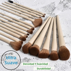 JLY Ensemble de 18 pinceaux de maquillage vegan de luxe avec <span class=keywords><strong>correcteur</strong></span> et contour, logo personnalisé disponible, manche - Product Image 5