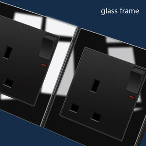 Reino Unido UE estándar placa en blanco Fause cubierta interruptores de pared eléctricos enchufes 220V interruptor de marco de vidrio templado - Product Image 2