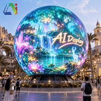 Écran LED sphérique extérieur AI P2.5 P3 P4, 7500 nits, haute luminosité, étanche IP65, écran 3D à 360° pour la publicité