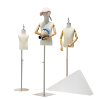 Présentoir de vêtements pour mannequins de fenêtre pour enfants garçon et fille avec bras amovibles en bois massif
