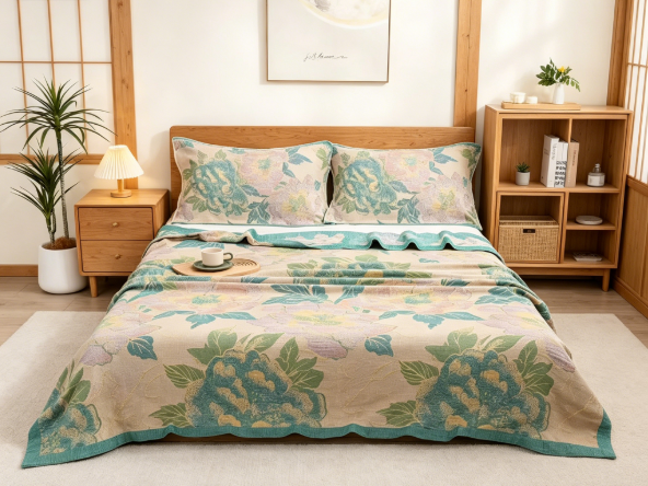 rose tendre/bleu cyan