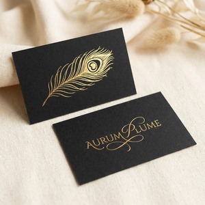Cartes personnalisées imprimées, estampage à chaud, bord doré, cartes de visite en papier artistique, luxe, cartes de visite professionnelles noires - Product Image 3