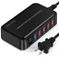 Chargeur USB intelligent à 6 ports, station de charge rapide multiport QC 3.0, chargeur USB 86W pour smartphone, tablette, PC