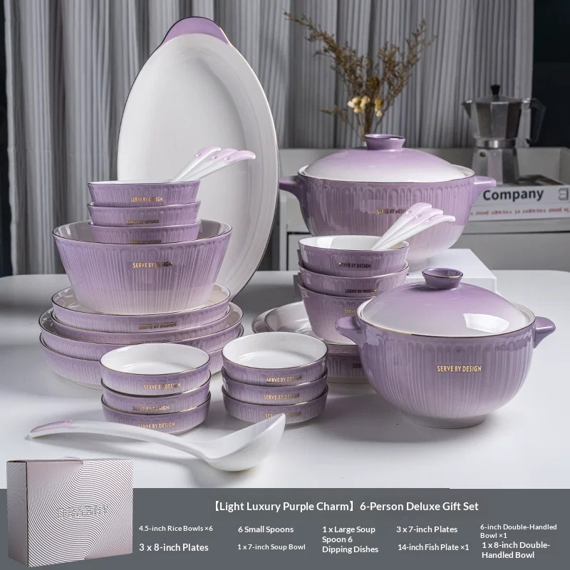 gift box set-luxurious purple-elegance 6-person set