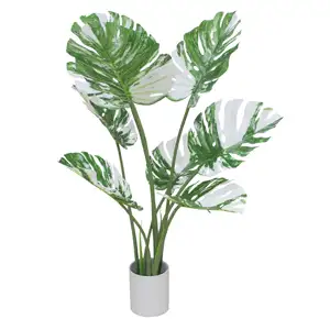 JIAWEI Artificial Flowers High Quality Decoration Pot Artificial Leaf Flower Material With Green Leaf Fake Flower
